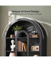 Tribesigns 71" Tall Bookshelf,5-Tier Arched Bookcase with Open Shelves