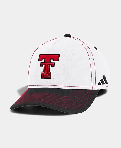 Men's and Women's adidas White/Black Texas Tech Red Raiders 2026 Sideline A-Frame Adjustable Hat