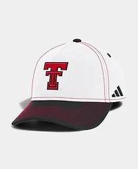 Men's and Women's adidas White/Black Texas Tech Red Raiders 2026 Sideline A-Frame Adjustable Hat