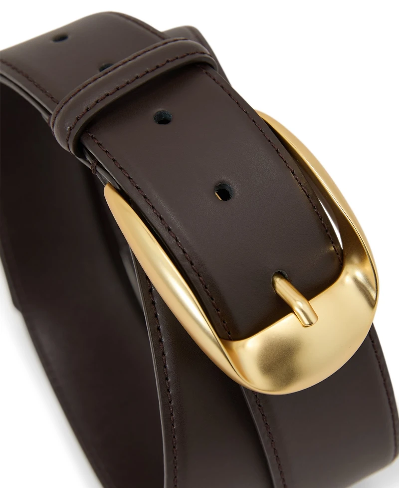 Reiss Women's Leather Rounded Buckle Belt