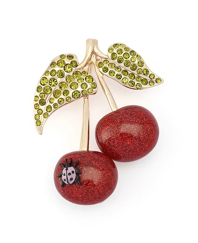 Betsey Johnson Faux-Stone Cherry Cluster Brooch