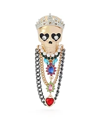 Betsey Johnson Faux-Stone Queen Skull Brooch