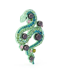 Betsey Johnson Faux-Stone Pave Snake Brooch