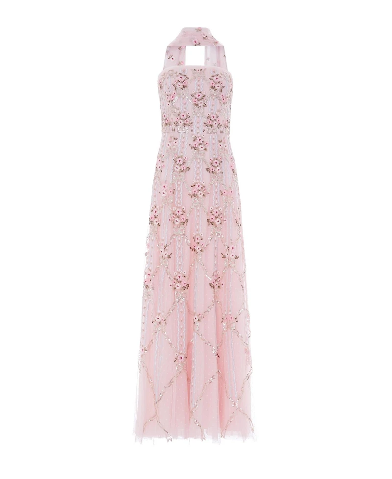 Needle & Thread Women's Lovers Lace Strapless Embellished Evening Gown