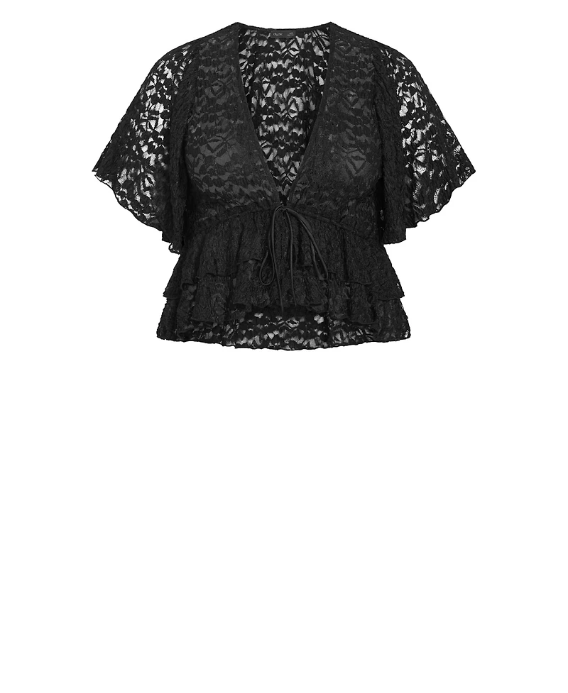 City Chic Plus Lily Dressy Lace Top