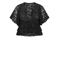 City Chic Plus Lily Dressy Lace Top