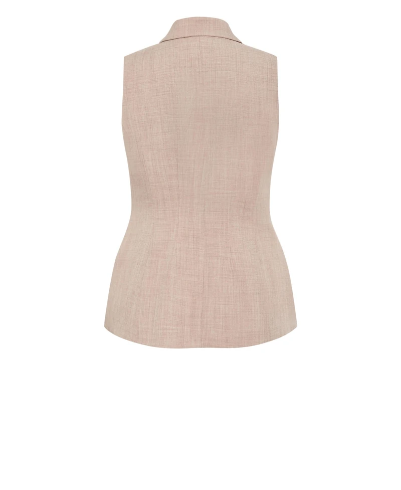 City Chic Plus Luci Tailored Sleeveless Collared Vest