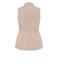 City Chic Plus Luci Tailored Sleeveless Collared Vest