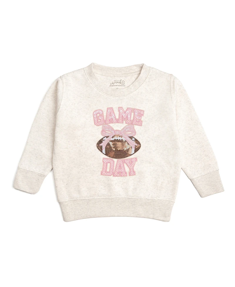 Sweet Wink Big Girls Game Day Sequin Patch Sweatshirt