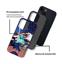 Lisen Spirit of Liberty 2-Layer Durable Phone Case Compatible with Apple iPhone 15 Plus