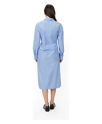 Masai Copenhagen Women's MaNeylora Long-Sleeve Wrap Midi Shirt Dress