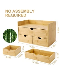 Danrong Countertop Desk Organizer With Drawers Sturdy Storage For Home Office