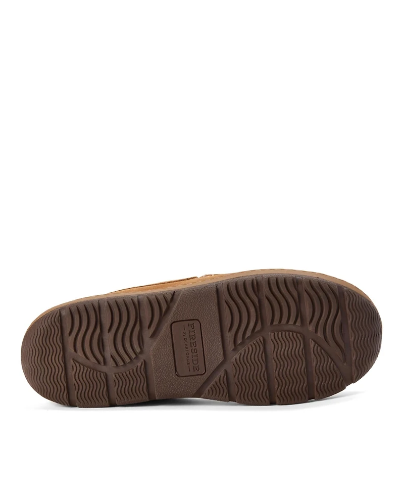 Dearfoams Men's Fitzgerald Genuine Suede Moccasin Slippers