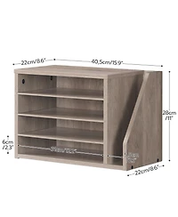 Danrong Rustic Brown Adjustable Shelf Mail and Document Organizer for Office Home