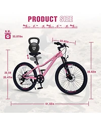 ECHTPeak 24 Inch 6-Speed Mountain Bike for Kids Boys and Girls