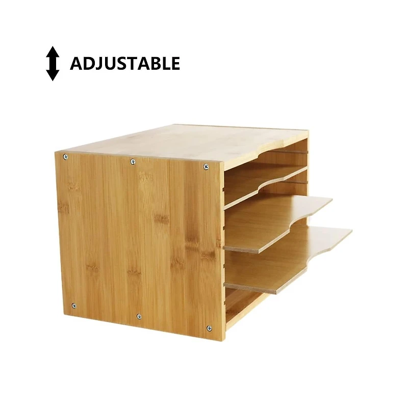 Danrong Adjustable Shelf Desktop File Organizer Paper Sorter Storage Tray