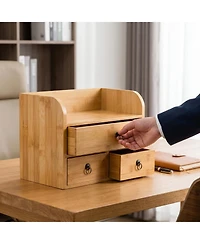 Danrong 3 Tier Desk Organizer With Drawers Multifunctional Storage For Home Office