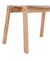 Boyel Living 2-Piece Upholstered Dining Chairs with Arms, Fabric and Natural Rubberwood Frame, Farmhouse Chairs