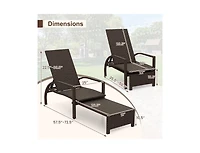 Boyel Living Patio Chaise Lounge Outdoor Rattan Lounge Chair with Retractable Ottoman