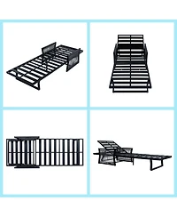 Asagikoiai 5-Position Adjustable Outdoor Chaise Lounge with 3-Fold Cushion for Pool or Backyard