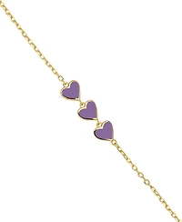 Lily Nily Girls Multi Hearts Chain Link Bracelet in 14K
