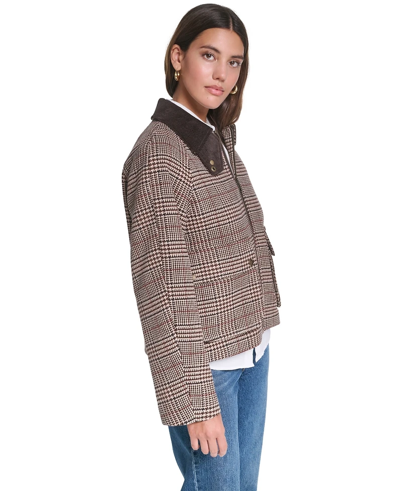 Levi's Women's Plaid Wool-Blend Zip-Front Jacket