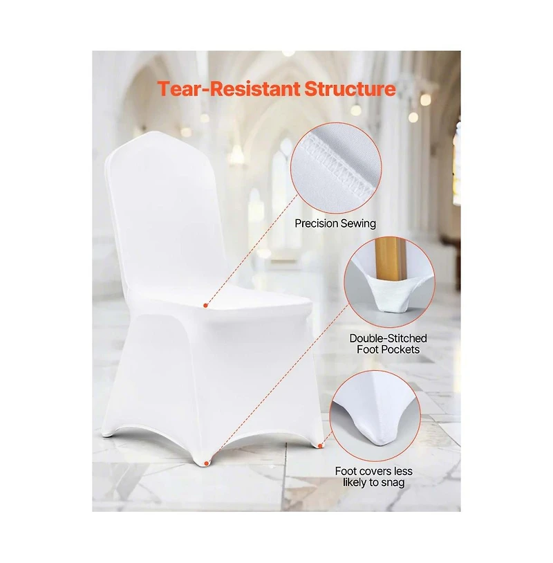 Slickblue 50 Pack Spandex Folding Chair Covers for Wedding and Events