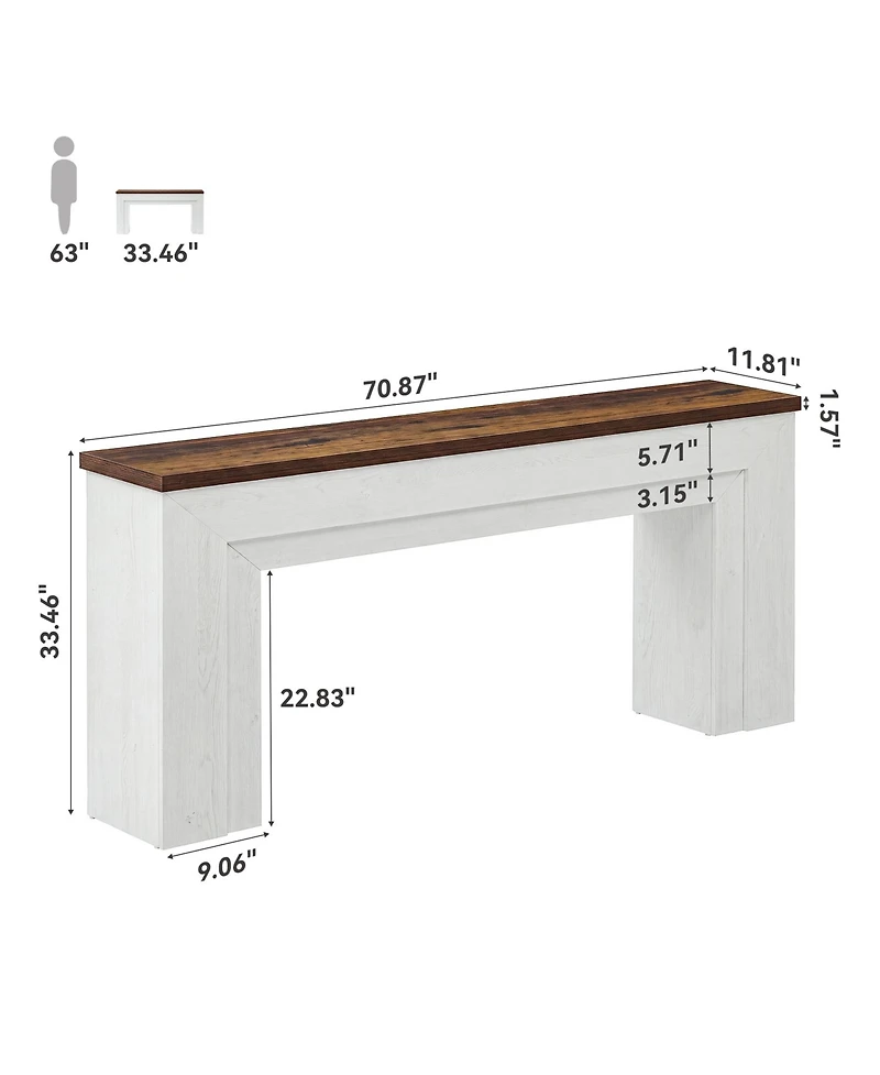 Tribesigns 70.9" Narrow Console Table, Wooden Long Sofa Table