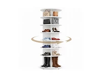 Sugfit 7-Tier Rotating Shoe Rack Tower 360 Degree Spinning Freestanding Organizer for 28 Pairs