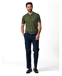 Aubin Men's Manor Textured Button Through Polo