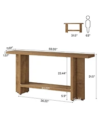 Slickblue 59" Farmhouse Console Table for Sofa or Hallway