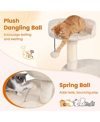 Sugift Corner Friendly Kitten Tower 36 Inch Cat Tree with Condo and Plush Perch