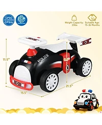 Sevorley Police-Themed Toddler Foot-to-Floor Music Ride-On Push Car, Ages 19-36 Months