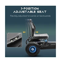 Sevorley Kids Pedal Go-Kart with Adjustable Seat, Handbrake and Pedal Drive, Ages 5-12