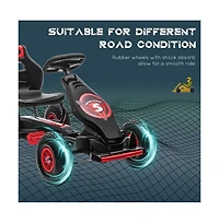 Sevorley Kids Pedal Go-Kart with Adjustable Seat and Handbrake, Ages 5-12