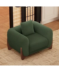Morden Fort Contemporary Sherpa Boucle Accent Arm Chair Upholstered Living Room Chairs with Waist Cushion