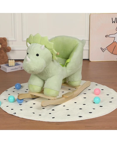 Sevorley Plush Dinosaur Rocking Ride-On Toy with Sound Effects, Ages 1-3