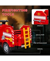 Sevorley 12V Kids Electric Ride-On Fire Truck with Led Lights and Music, Ages 3-5