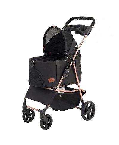 Sugift 3-in-1 Pet Stroller for Small and Medium Dogs with Detachable Carrier and Cup Holder
