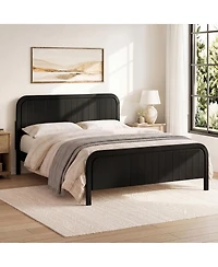 Streamdale Furniture Queen Wood Platform Bed Frame with Headboard, Noise-Free