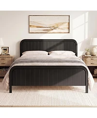 Streamdale Furniture Queen Wood Platform Bed Frame with Headboard, Noise-Free
