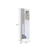 Fm Furniture Harper Shoe Storage Cabinet with Full-Length Mirror