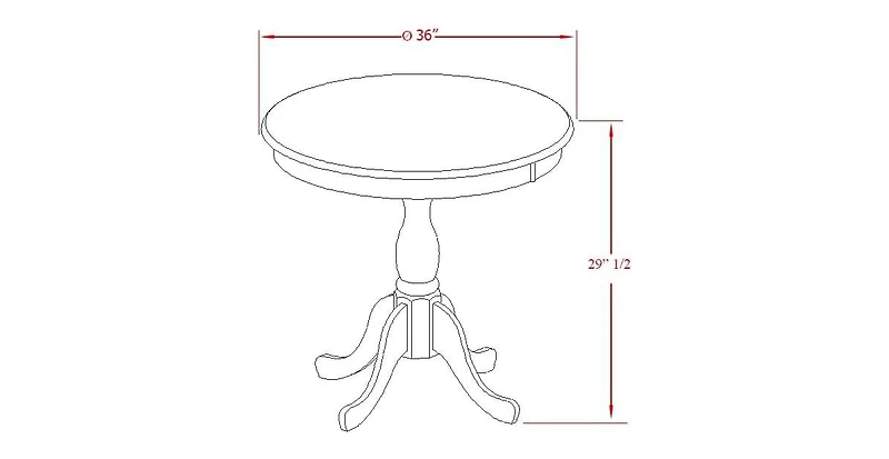 East West Furniture 5-Piece Kitchen Table Set Contains a Kitchen Table and 4 Wooden Chairs with X Back