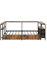 Streamdale Furniture Twin Metal Platform Bed Frame with Storage Drawers