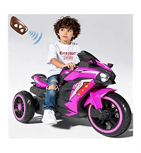 Sevorley 12V Kids Electric Ride-On Motorcycle with Led Lights and Music, Ages 3-6