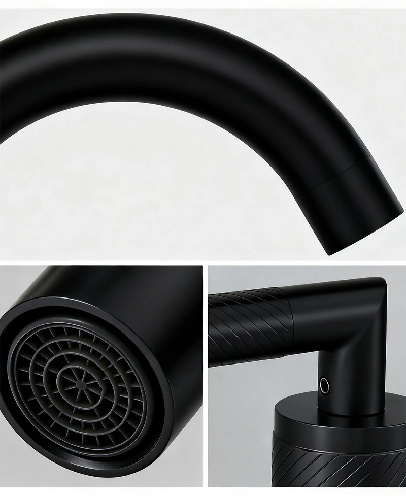 Thirtypeachy Widespread Bathroom Sink Faucet with Dual Handles, 360degree(s) Swivel High Arc Spout and Pop-Up Drain, 3-Hole Deck Mount