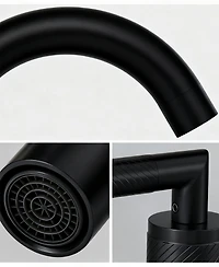Thirtypeachy Widespread Bathroom Sink Faucet with Dual Handles, 360degree(s) Swivel High Arc Spout and Pop-Up Drain, 3-Hole Deck Mount