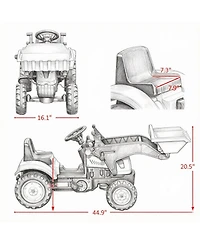 Sevorley Pedal-Powered Ride-On Excavator with Working Loader Bucket, Ages 3+