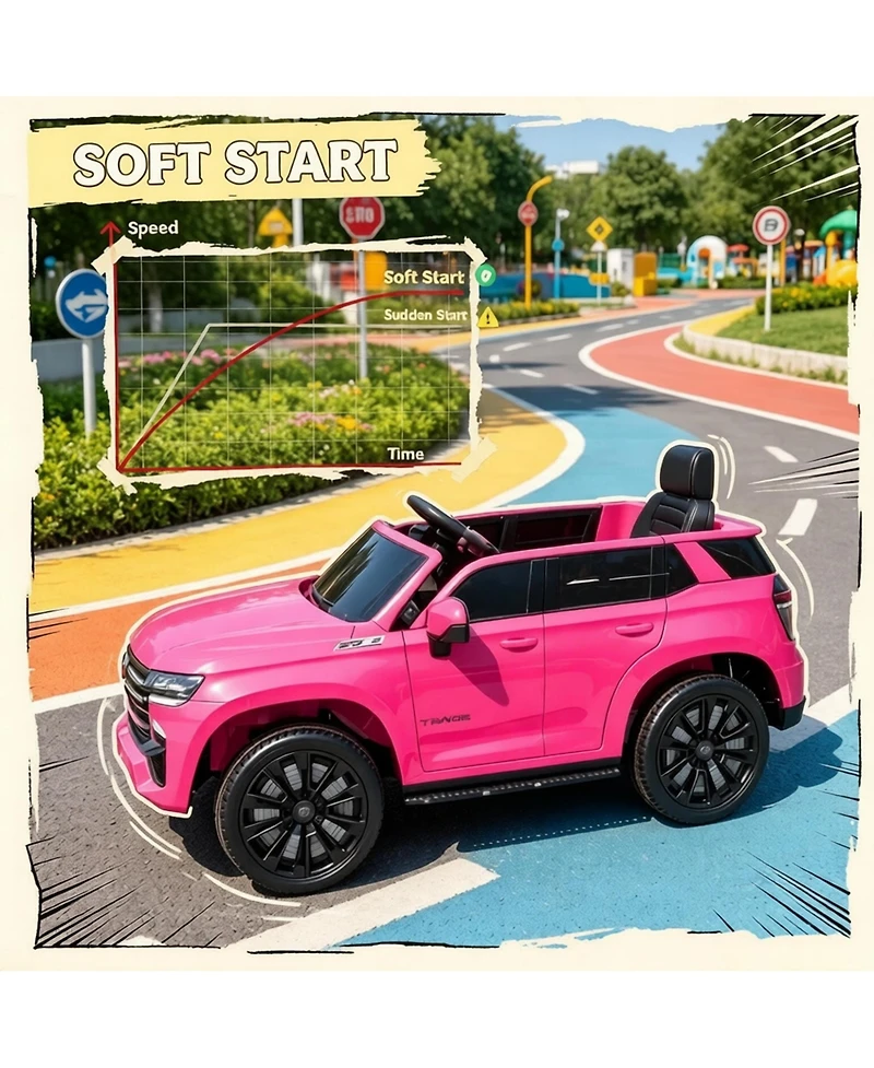 Sevorley 12V Kids Electric Ride-On Car with Parental Remote Control and Suspension, Ages 3-6