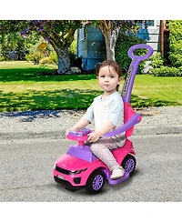 Yobtop 3-In-1 Ride On Push Car with Steering Wheel, Horn and Music, Metal, 55 lbs. Capacity, Ages 1-3 Years